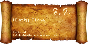 Hlatky Ilona névjegykártya